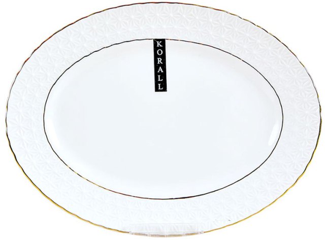 Снігова королева/ Тарілка ОВАЛ мілка 35,5см фарф. біла (223136-А) | Інтернет-магазин Prometey в Україні | Гурт та роздріб