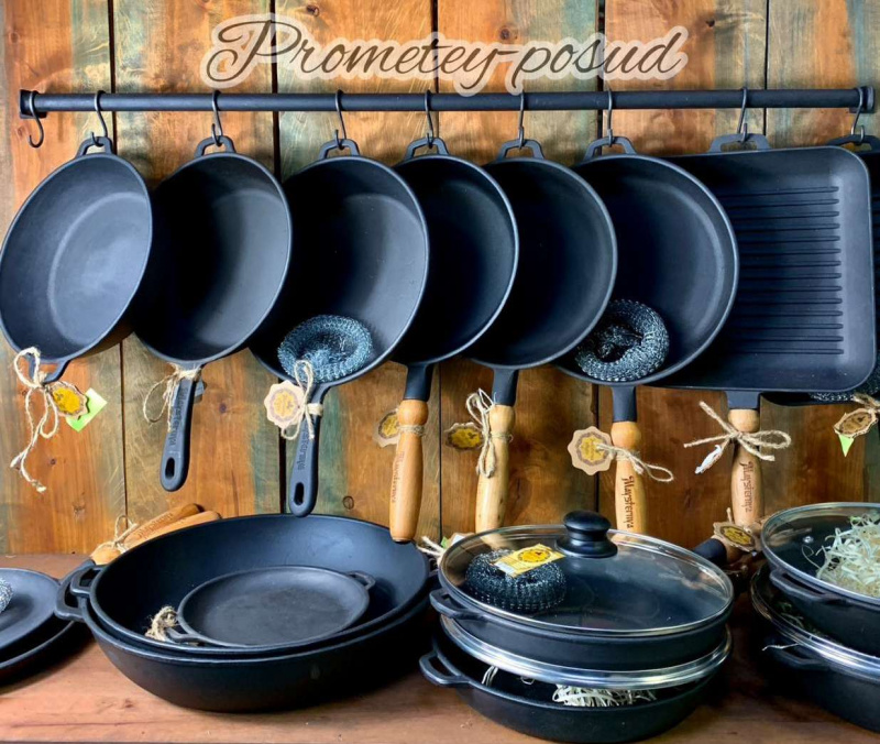 Каструля чавунна лита 2л. з склян. кришкою Snt ((401 ТС3) | Інтернет-магазин Prometey в Україні | Гурт та роздріб