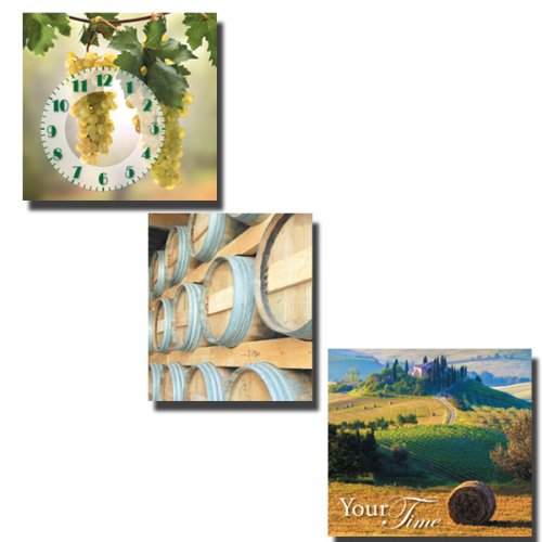 Годинник настінний на полотні Сонячна Тоскана 30*30см/3шт (06-304) | Інтернет-магазин Prometey в Україні | Гурт та роздріб