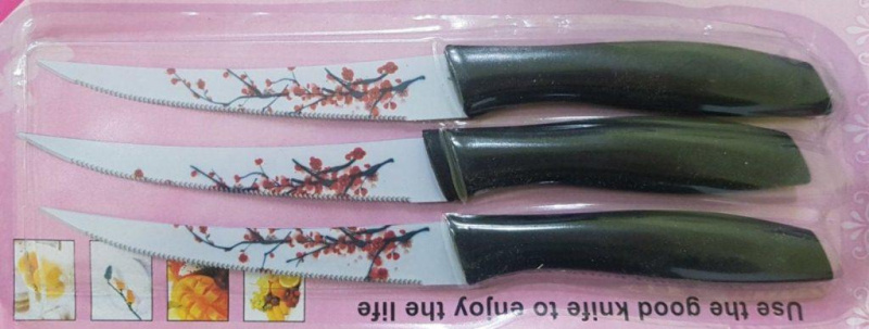 Ножі нерж 4" 3 шт.блістері  (024-DYD)