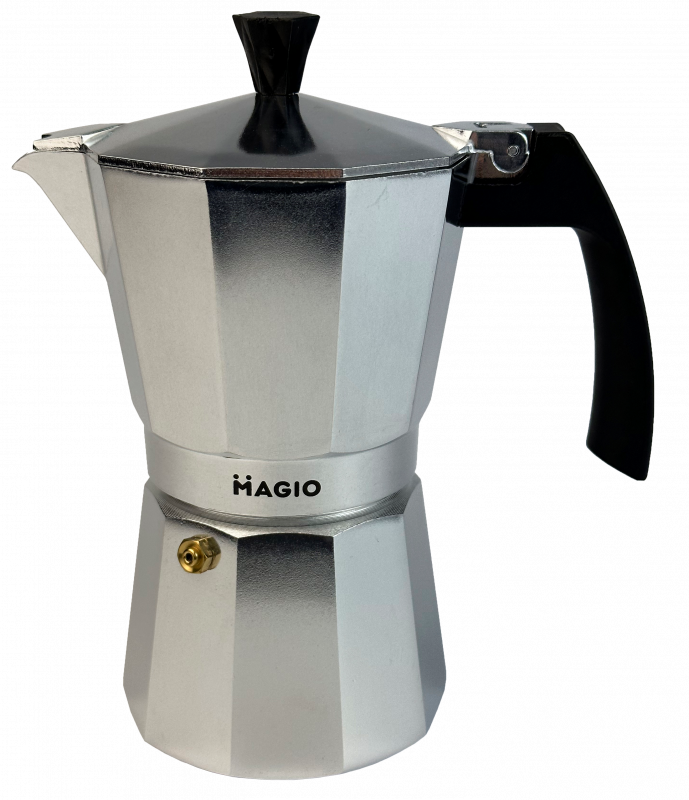 Кавоварка гейзерна 6 чашки/300мл. алюміній  MAGIO (1002-МG) | Інтернет-магазин Prometey в Україні | Гурт та роздріб