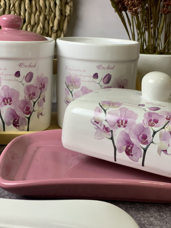 ОРХІДЕЯ РОЖЕВА/ Лимонниця керам (004-ОР) | Інтернет-магазин Prometey в Україні | Гурт та роздріб