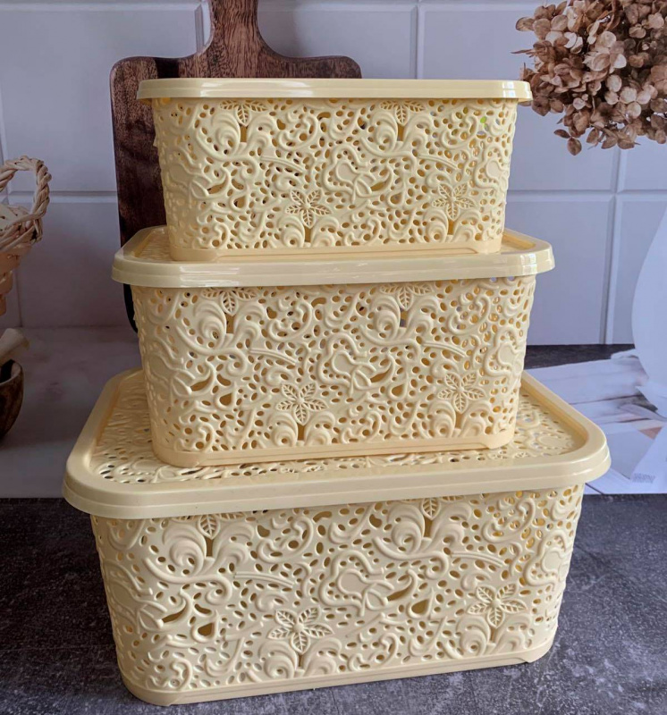 Корзинка R plastic "Ажур"   6л (28,5*20,5*12,5см) бежева (30602)