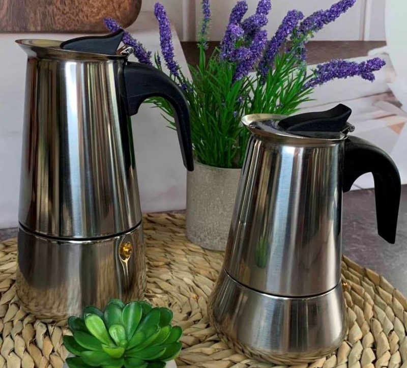 Кавоварка гейзерна 6 чашок, нержавійка (3789-ЕВ) | Інтернет-магазин Prometey в Україні | Гурт та роздріб