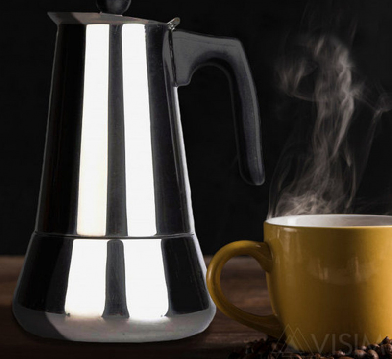 Кавоварка гейзерна 6 чашок, нержавійка (3789-ЕВ) | Інтернет-магазин Prometey в Україні | Гурт та роздріб