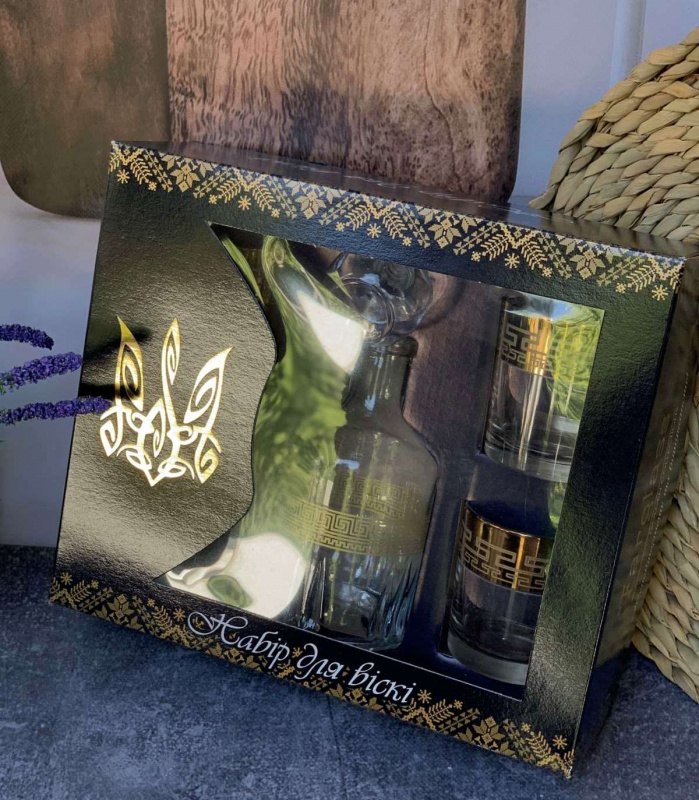 Набір для віскі (бут.0,5л+4ст) Грецький узор (0702-101) | Інтернет-магазин Prometey в Україні | Гурт та роздріб