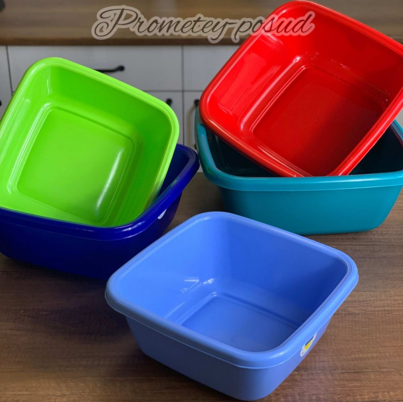 Таз квадратний.14л. (бірюзовий) (121044)