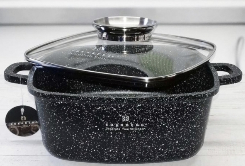 Казан квадрат  Edenberg 2,8л/20см гранітне покриття (8111-EB) | Інтернет-магазин Prometey в Україні | Гурт та роздріб