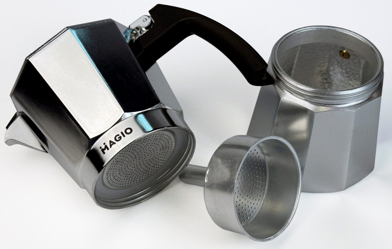 Кавоварка гейзерна 6 чашки/300мл. алюміній  MAGIO (1002-МG) | Інтернет-магазин Prometey в Україні | Гурт та роздріб