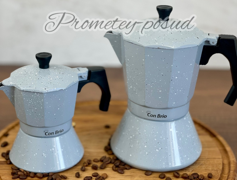 Кавоварка гейзерна 9 чашок/300мл., алюмін ІНДУКЦІЯ Con Brio (6709-СВ) | Інтернет-магазин Prometey в Україні | Гурт та роздріб