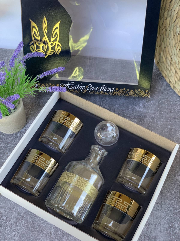 Набір для віскі (бут.0,5л+4ст) Грецький узор (0702-101) | Інтернет-магазин Prometey в Україні | Гурт та роздріб