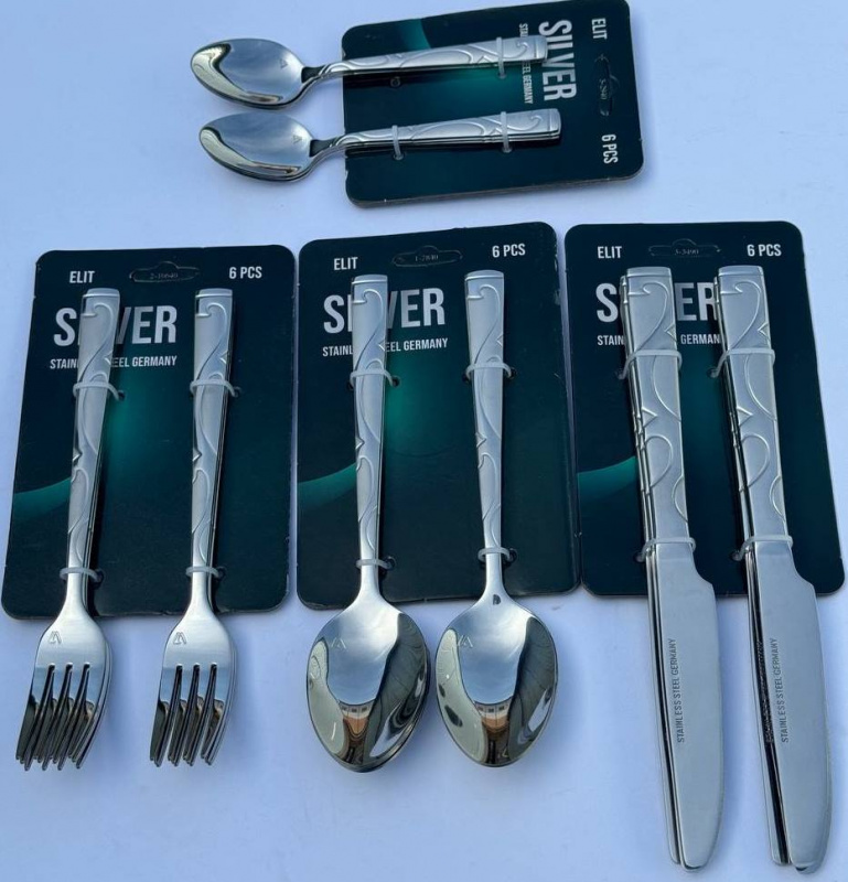 ДОЛАР Срібло/ Чайні ложки 6пр  ELIT (74 ST) | Інтернет-магазин Prometey в Україні | Гурт та роздріб